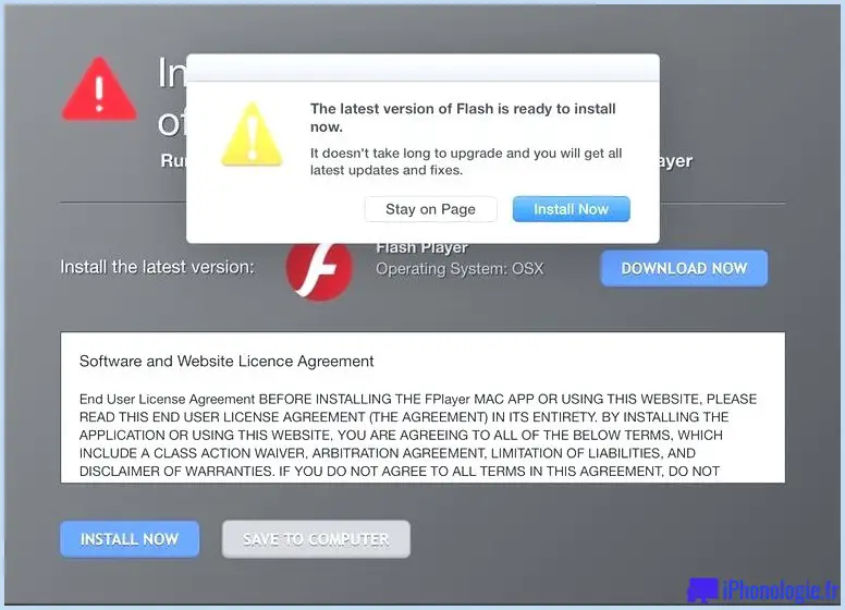 Comment supprimer gratuitement les virus et logiciels malveillants Mac : fausse mise à jour