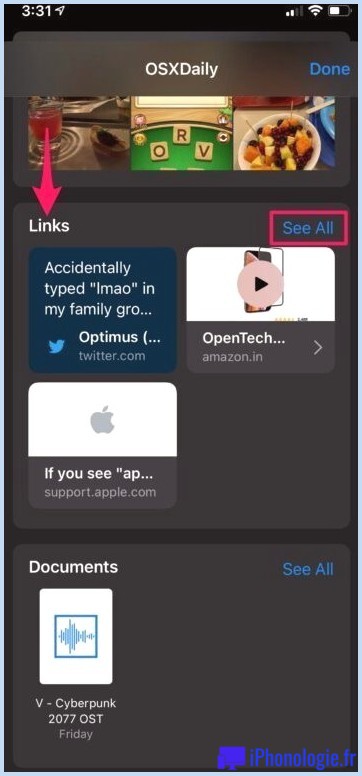 Comment afficher tous les liens partagés dans les messages sur iPhone et iPad