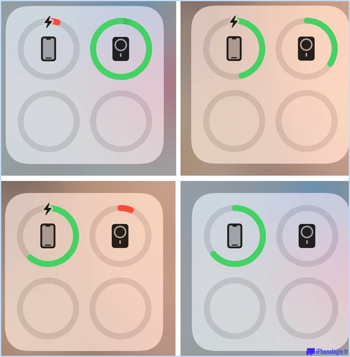 Icônes de charge de la batterie Apple MagSafe