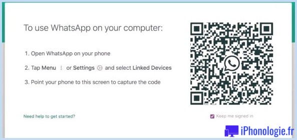Scanner le code QR WhatsApp iPad