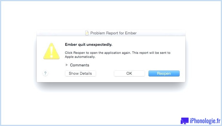 Comment réparer un Mac gelé : Crash de l'application - Rapport de problème