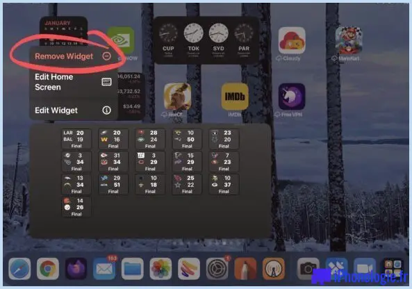 Comment supprimer un widget de l'écran d'accueil de l'iPad
