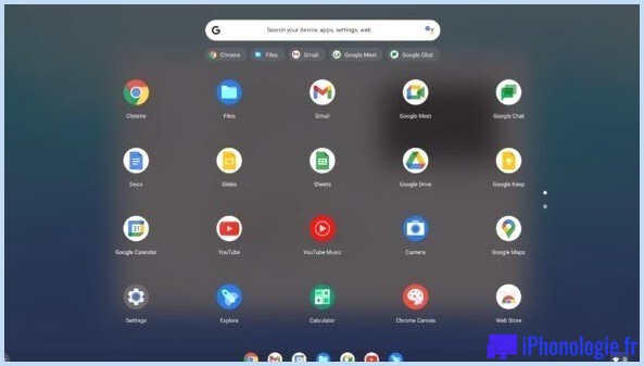 Capture d'écran de Chrome OS Flex