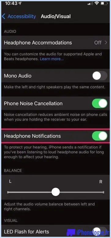 Comment activer les notifications de casque sur iPhone