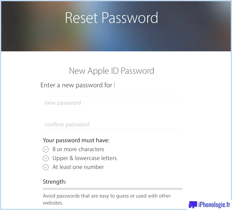 Comment réinitialiser le mot de passe de l'identifiant Apple oublié : Réinitialiser le mot de passe