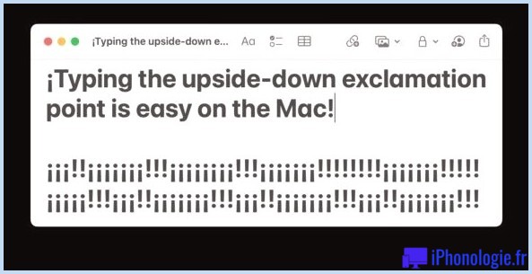 Tapez le point d'exclamation à l'envers sur Mac