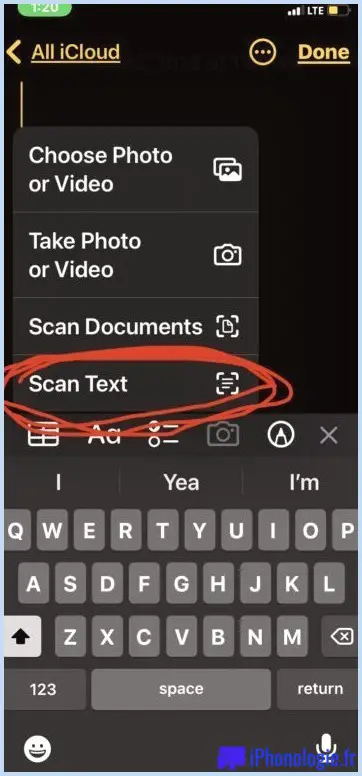 Comment numériser du texte dans l'application Notes sur iPhone et iPad