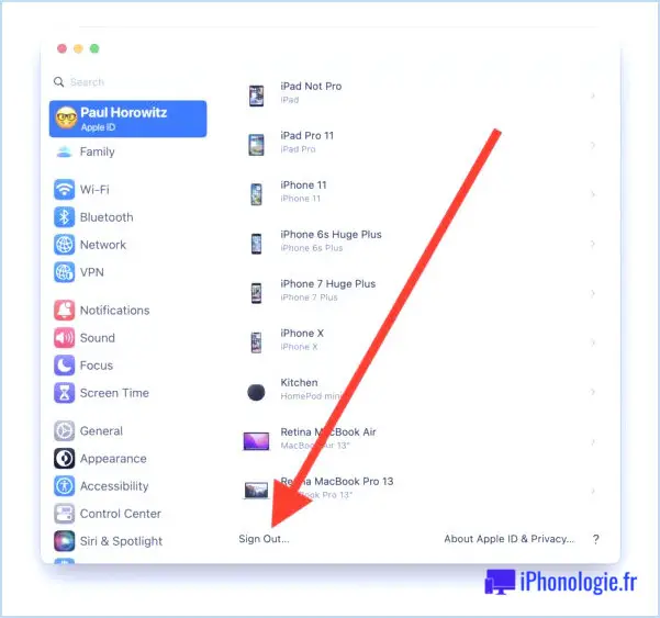Comment se déconnecter de l'ID Apple sur Mac avec les paramètres du système macOS