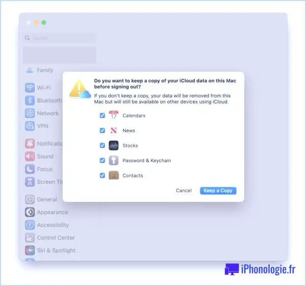Comment se déconnecter de l'ID Apple sur Mac avec les paramètres du système