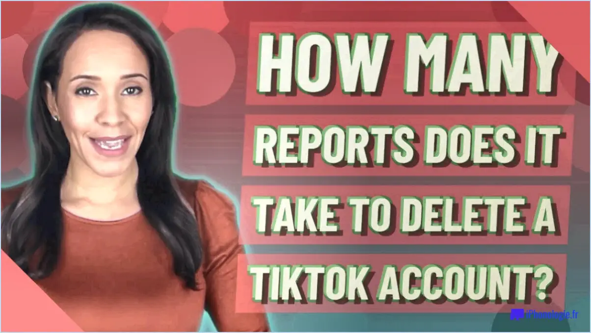 Combien de rapports faut-il pour supprimer un compte tiktok?