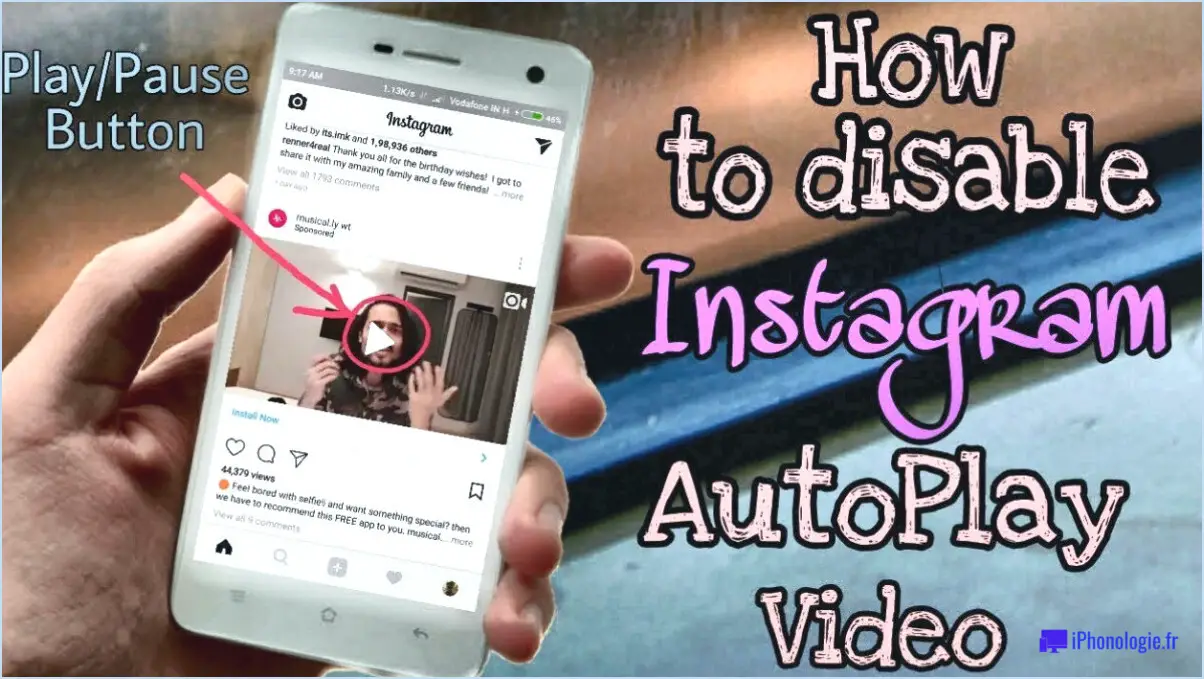 Comment arrêter la lecture automatique des vidéos d'instagram?