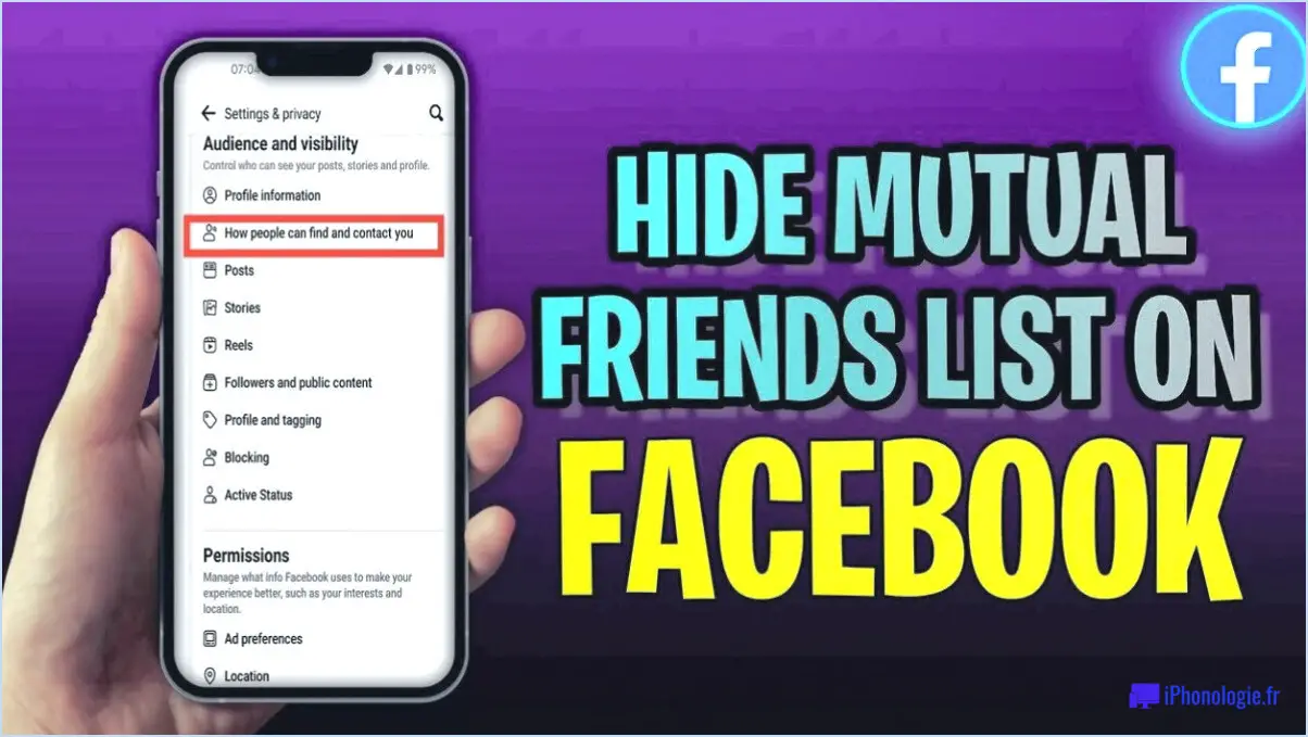 Comment cacher les amis communs sur facebook?