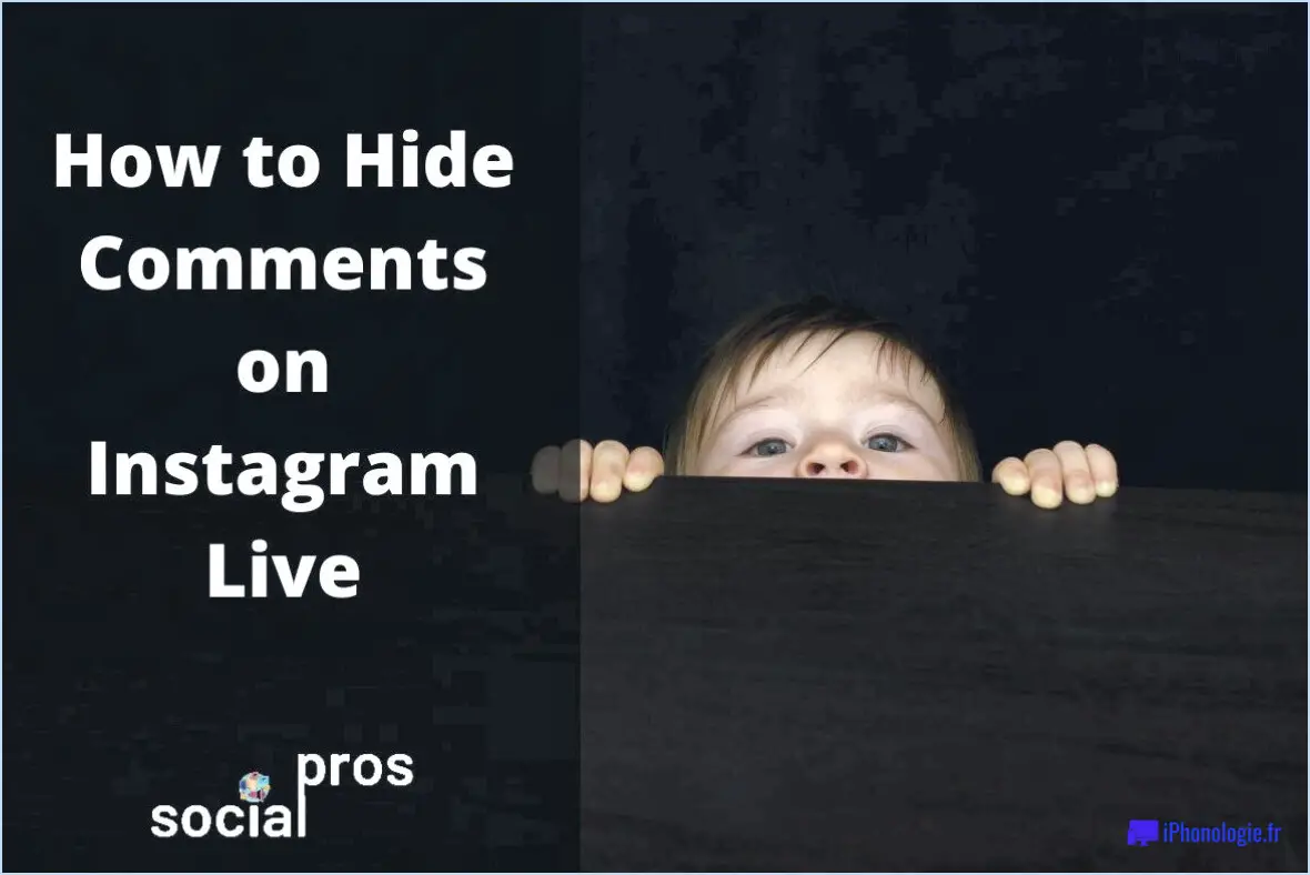 Comment cacher les commentaires sur instagram live en tant que spectateur?