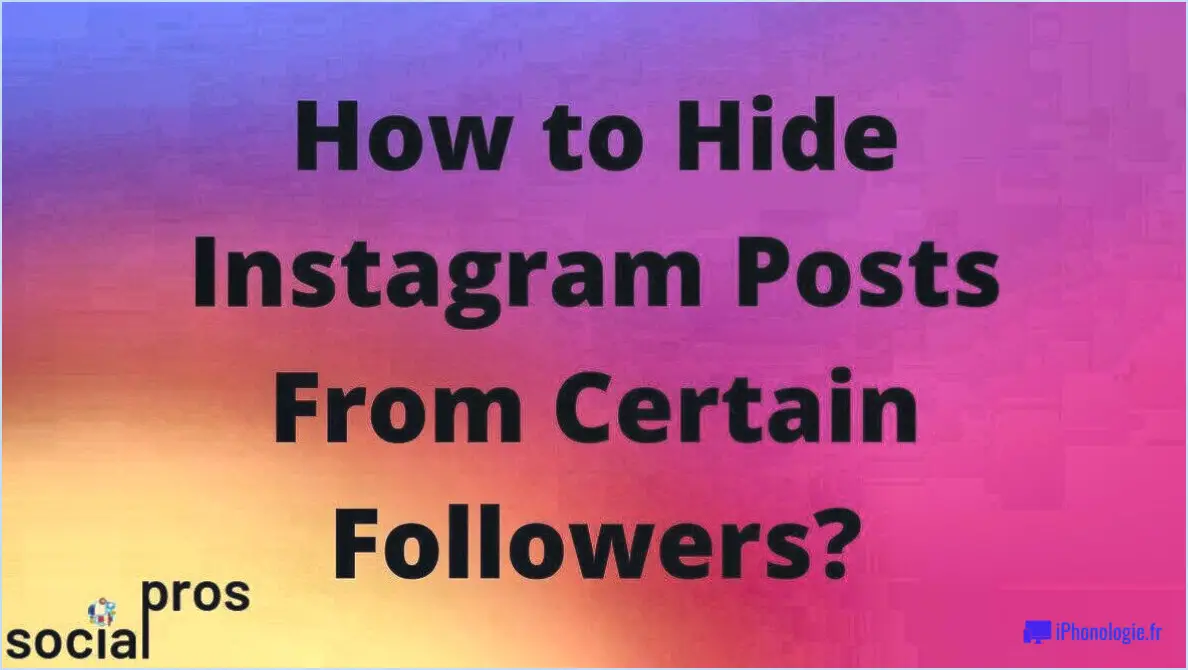 Comment cacher les publications des amis sur instagram?