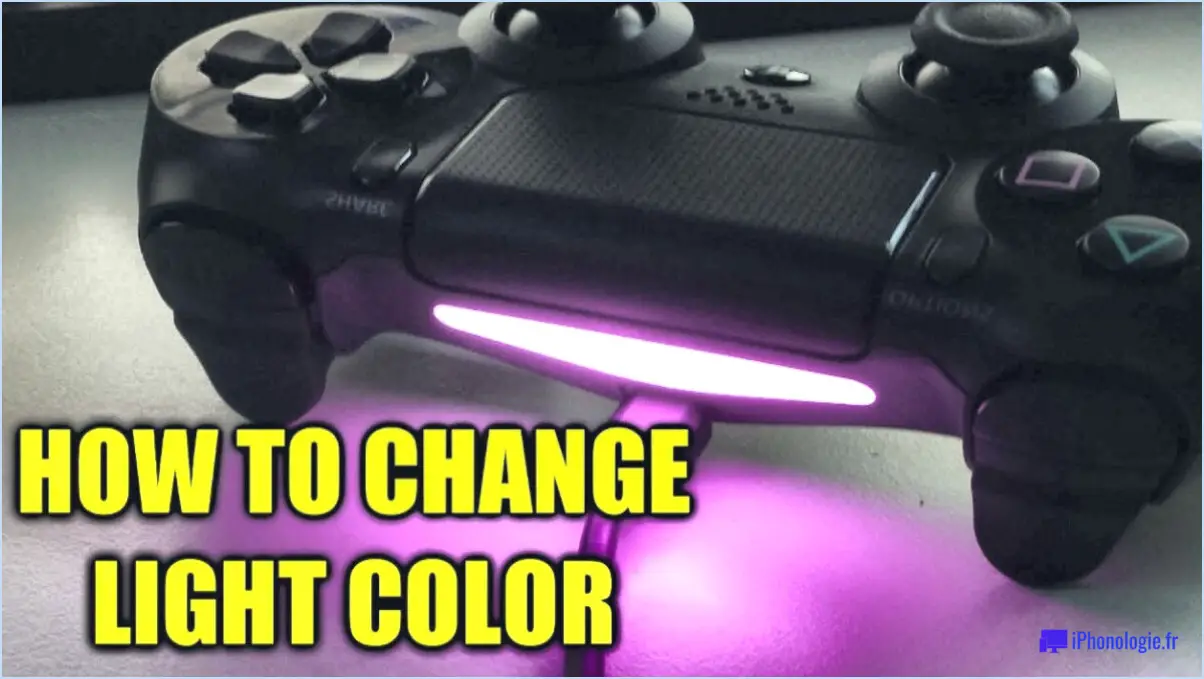 Comment changer la couleur de la lumière de la manette ps4?