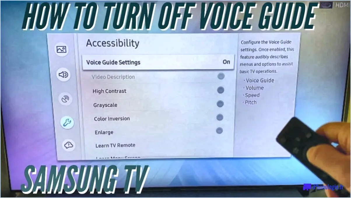 Comment désactiver le guide vocal sur un téléviseur samsung?