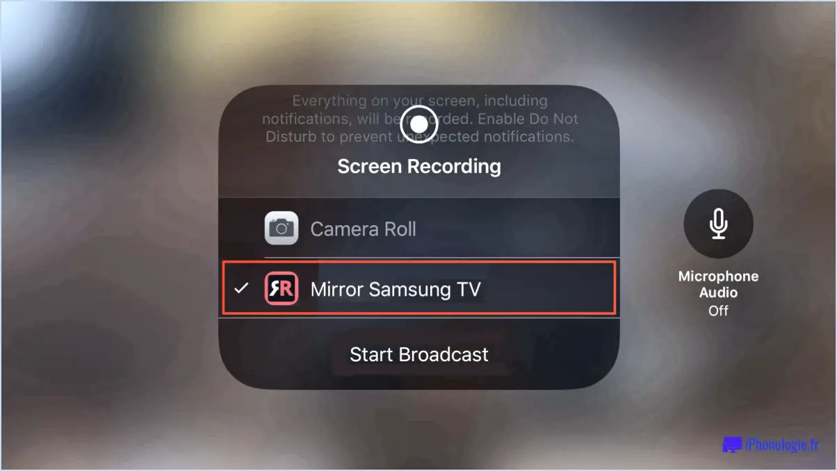 Comment faire un mirroring de l'écran de l'ipad sur la tv de samsung gratuitement?
