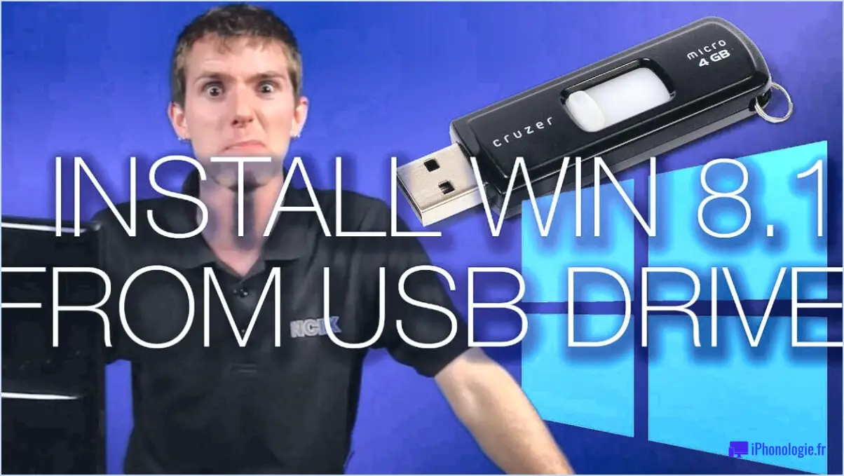 Comment installer Windows 8 à partir d'une clé USB?