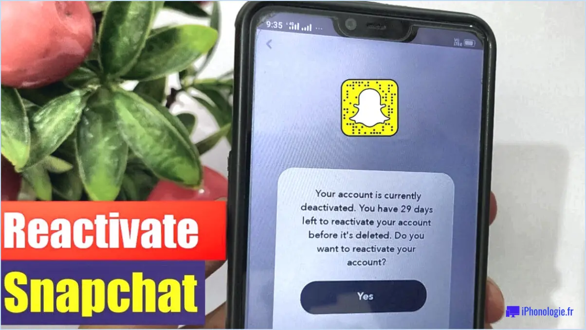 Comment réactiver un compte Snapchat supprimé?