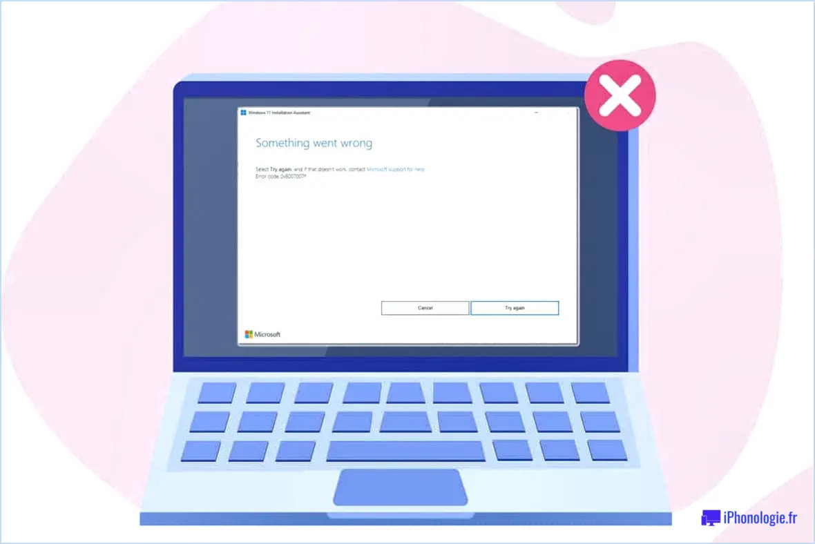 Comment réparer le code d'erreur Windows 11 0x8007007f?