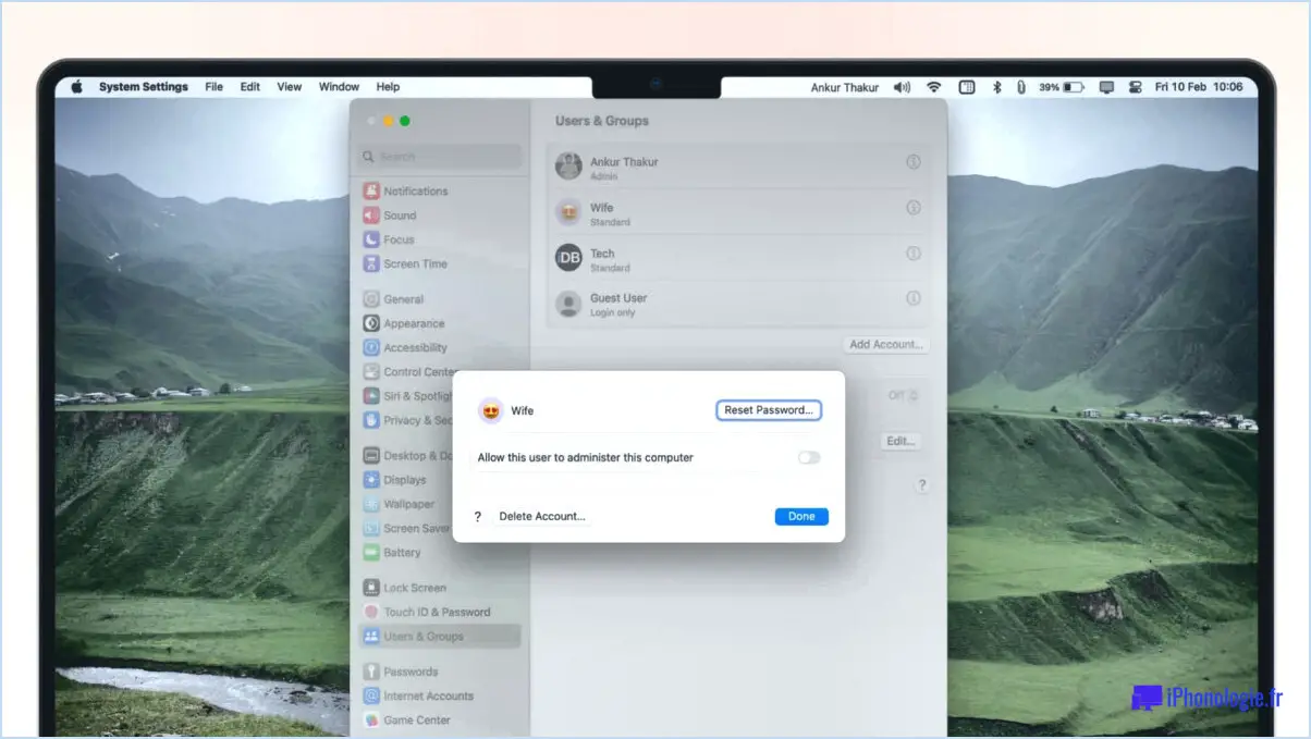 Comment supprimer d'autres utilisateurs sur mon Mac?
