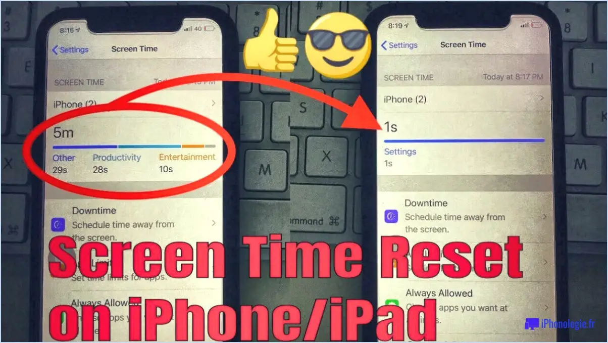 Comment supprimer le temps d'écran sur l'iphone ou l'ipad?
