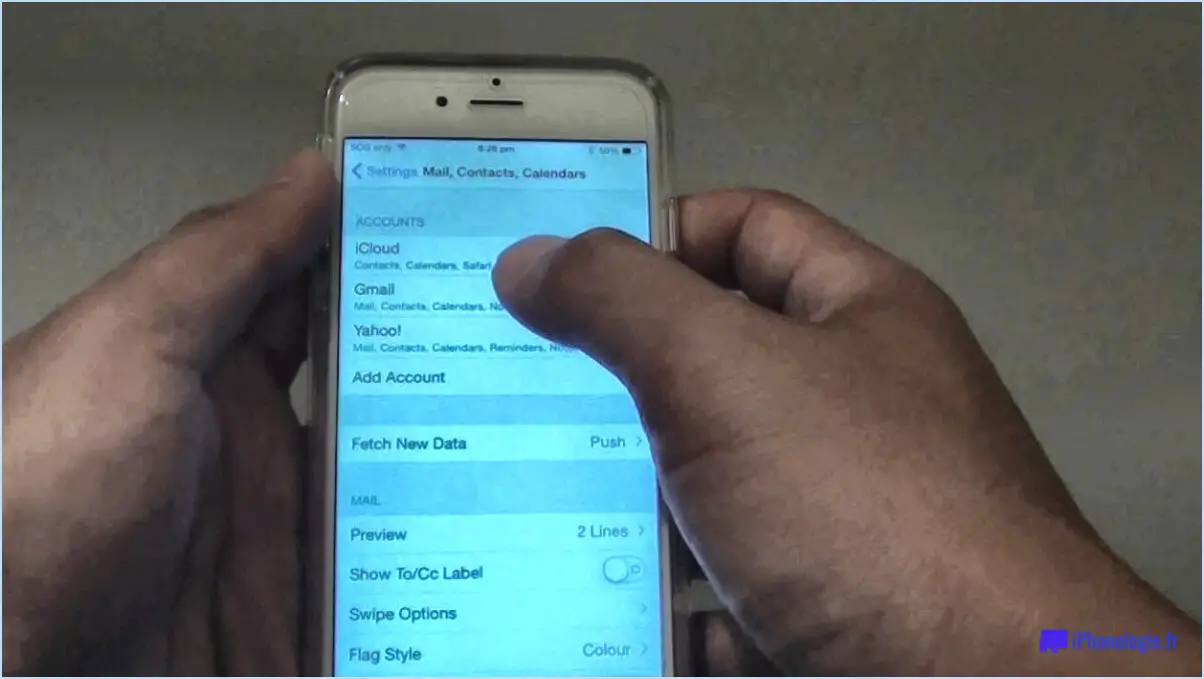 Comment supprimer un compte de messagerie sur l'iPhone 6?
