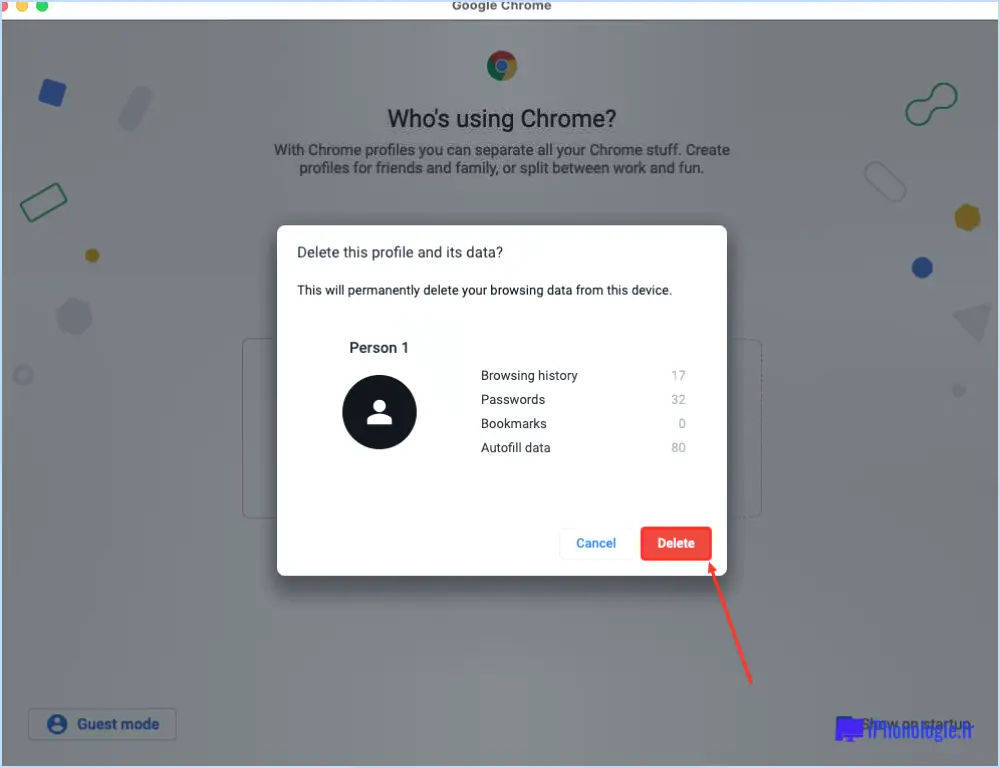 Comment supprimer un compte Gmail de la liste Chrome?