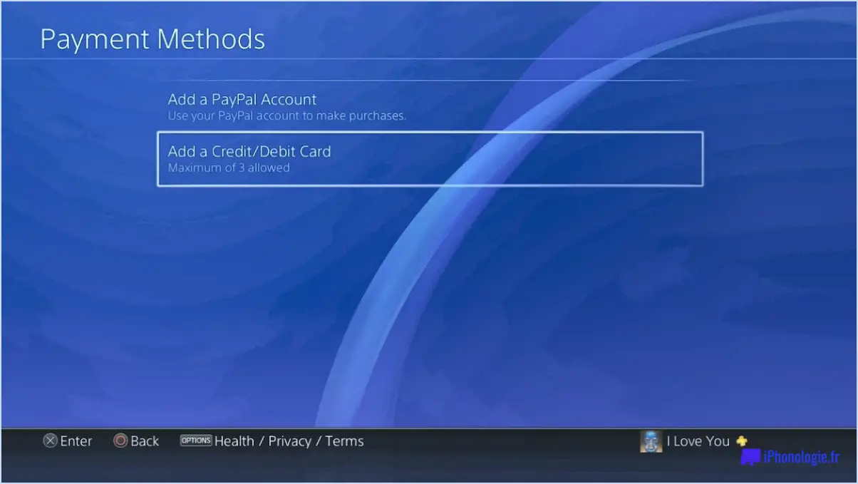 Comment supprimer un mode de paiement sur la PlayStation 4?
