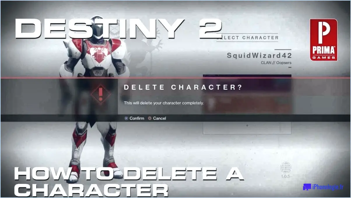 Comment supprimer un personnage dans Destiny?