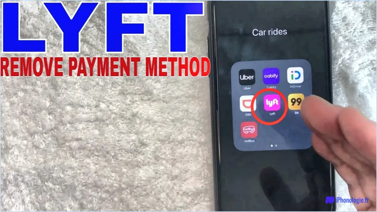 Comment supprimer une carte de crédit de LYFT?