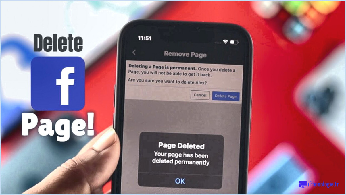 Comment supprimer une page de mon compte Facebook?