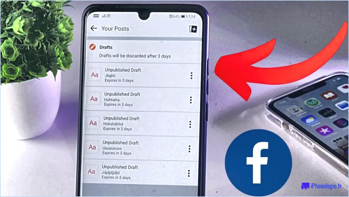 Comment trouver les brouillons sauvegardés sur facebook app android?