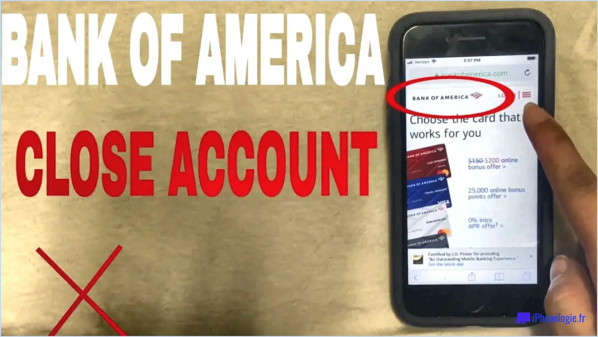 Peut-on fermer un compte Bank of America en ligne?