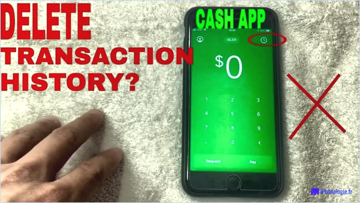 Peut-on supprimer l'historique des transactions sur Cash App?