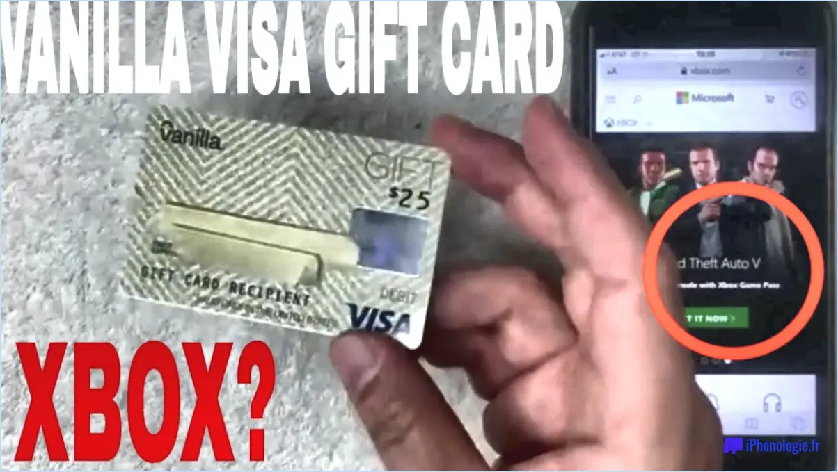 Peut-on utiliser une carte cadeau visa sur xbox store?