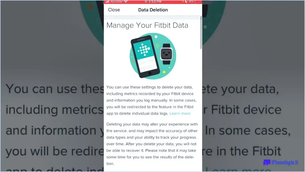 Puis-je supprimer les données de mon Fitbit?