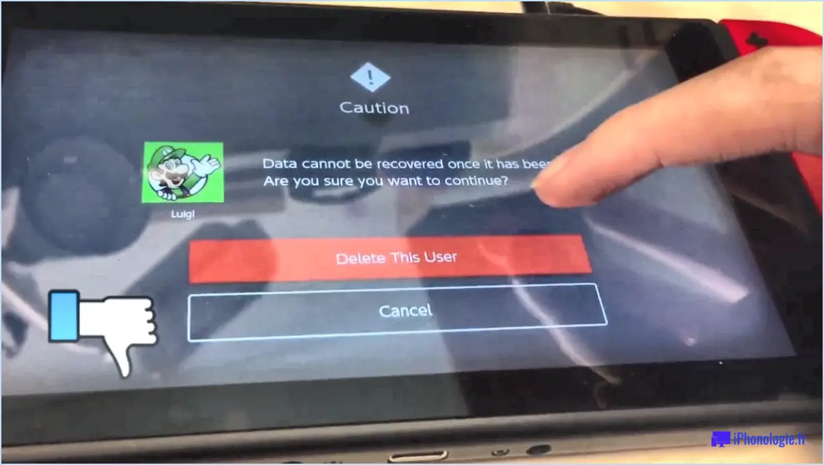 Que se passe-t-il lorsque l'on supprime un compte Nintendo Switch?