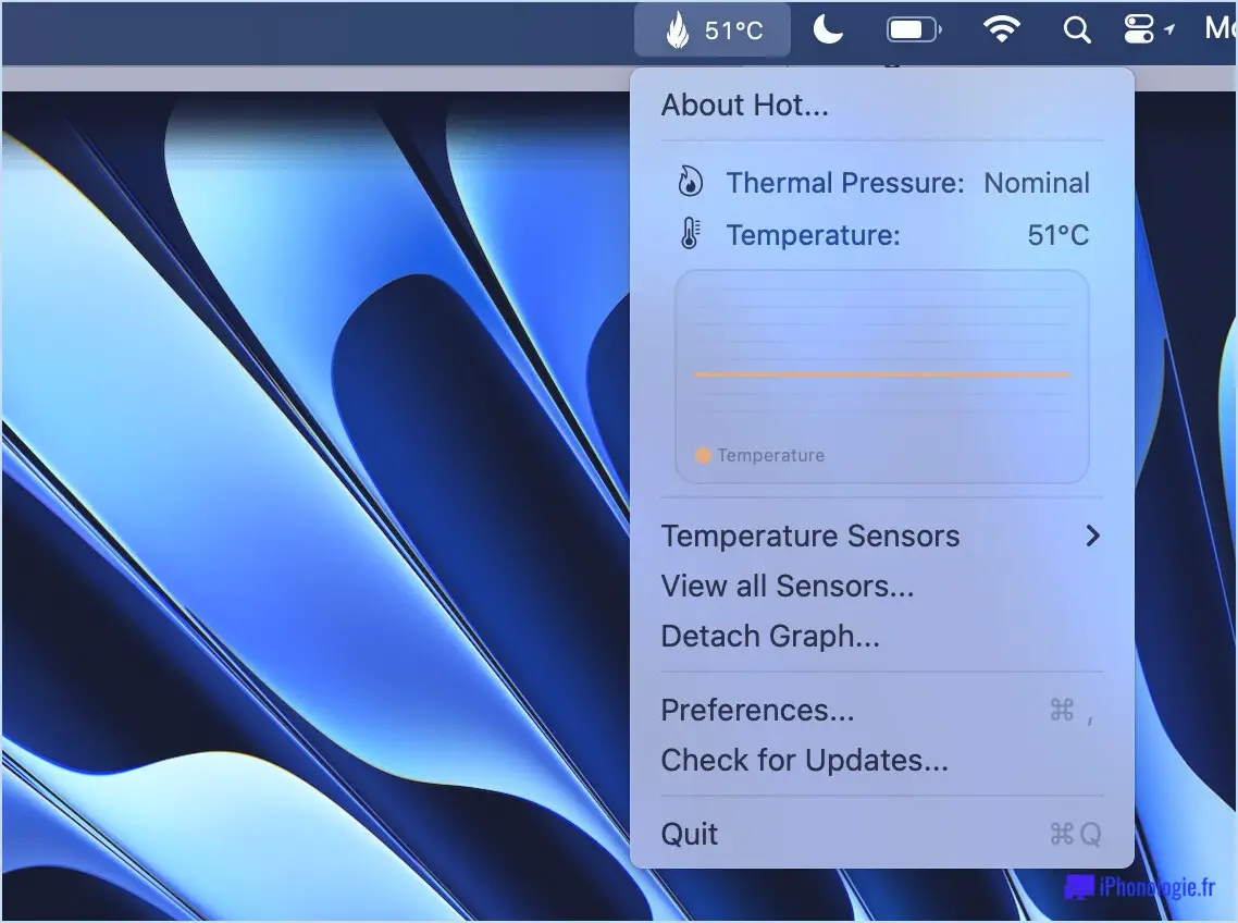 L'application chaude pour Mac montre la température du processeur sur les mac de silicium Apple