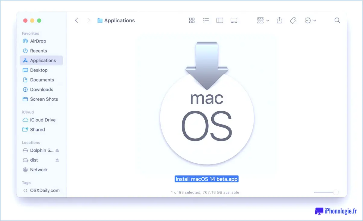 Téléchargez l'installateur complet de MacOS Sonoma Beta
