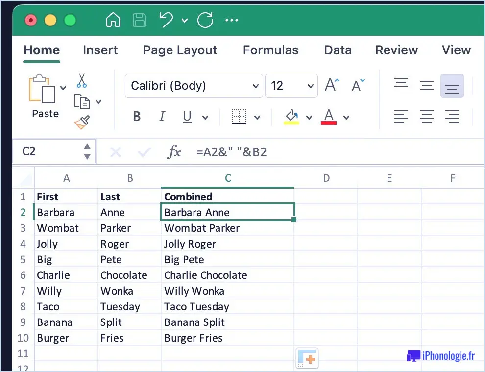 Comment combiner et fusionner les colonnes dans Excel