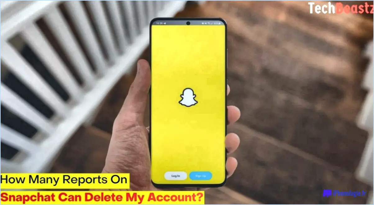 Combien de rapports faut-il pour supprimer un compte snapchat?