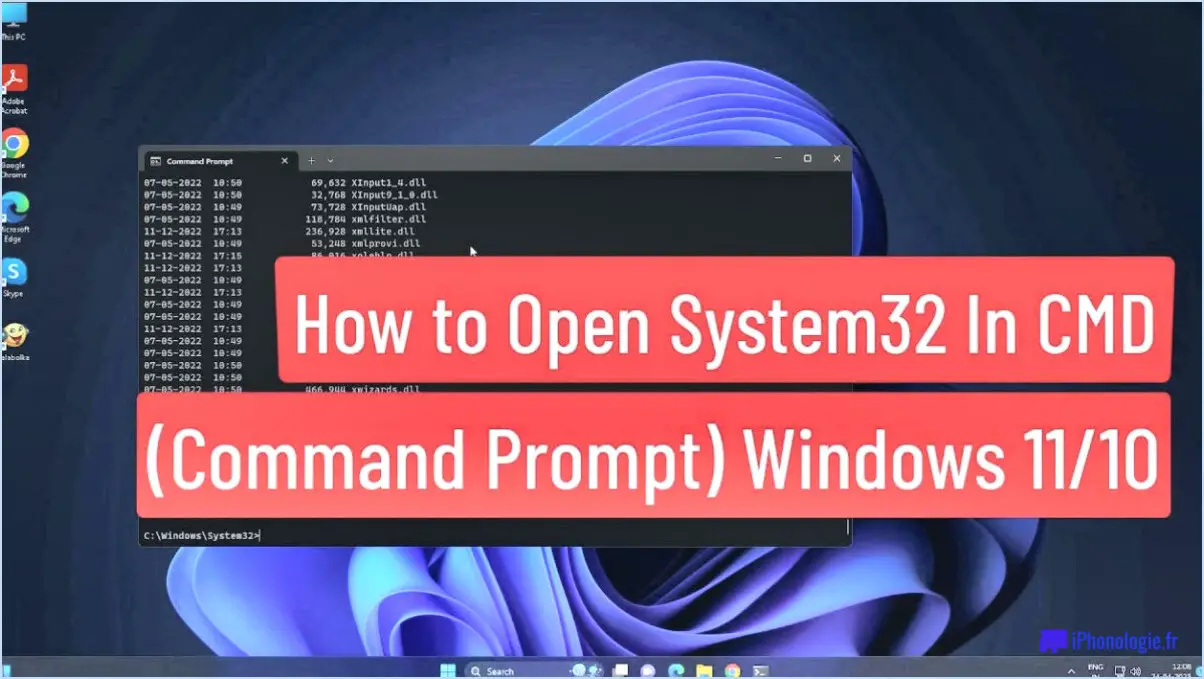 Comment accéder à c windows system32 dans l'invite de commande?