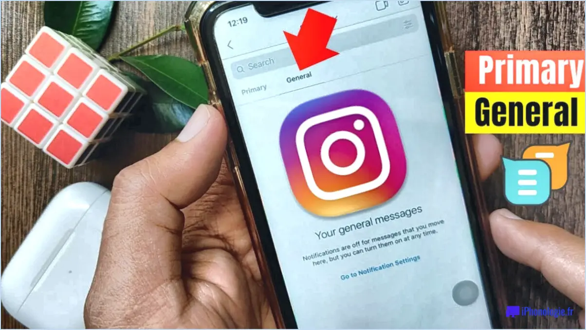 Comment activer les messages généraux sur instagram?