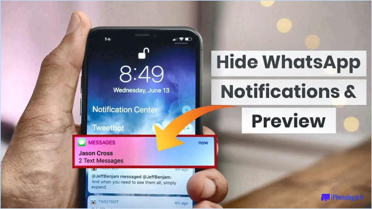 Comment afficher les messages whatsapp dans la barre de notification?