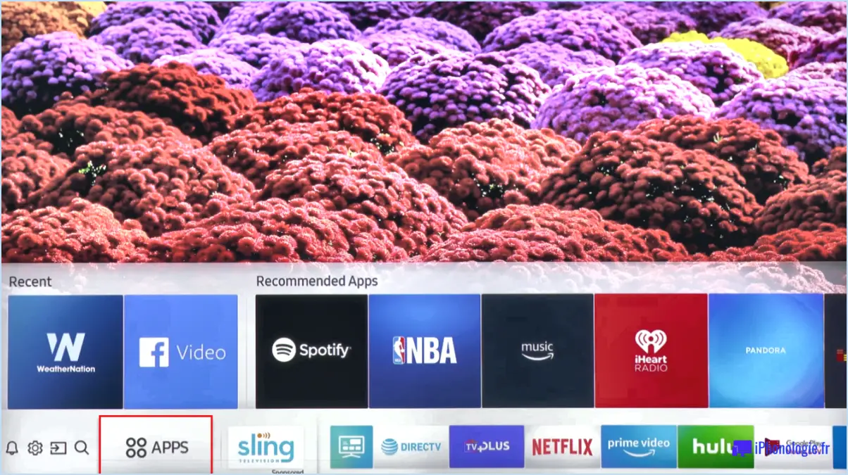 Comment ajouter une application à l'écran d'accueil de samsung smart tv?