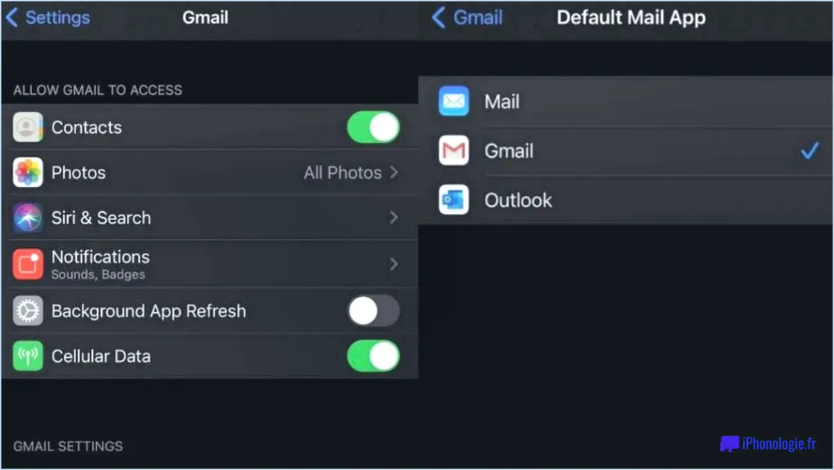 Comment définir gmail comme application de messagerie par défaut sur l'iphone ou l'ipad?