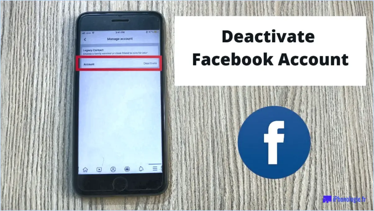 Comment désactiver Facebook sur iOS?