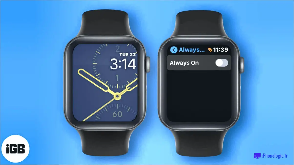 Comment désactiver l'affichage permanent sur l'apple watch?