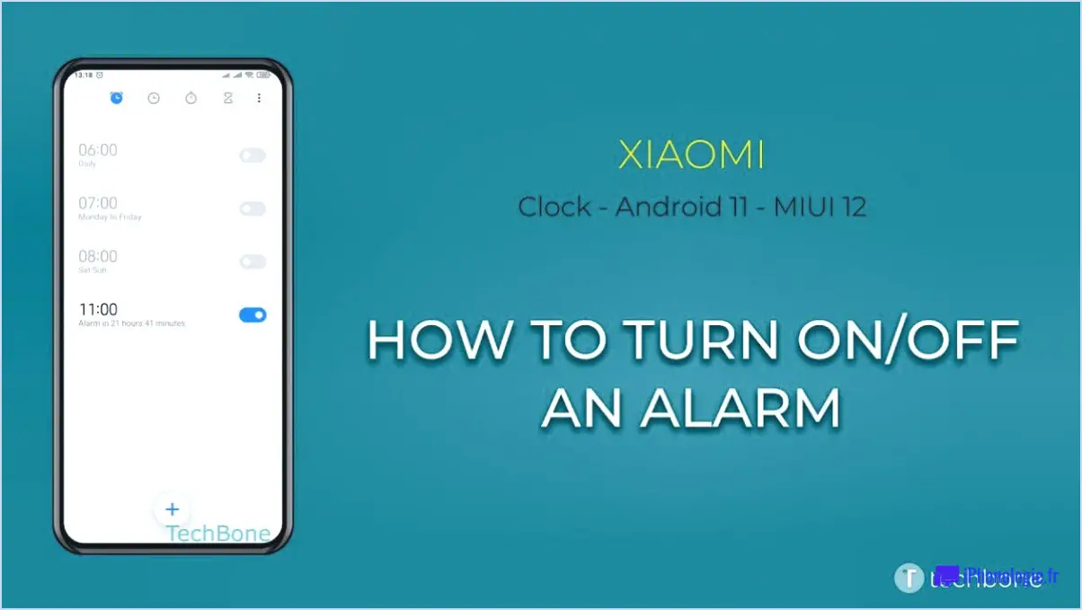 Comment éteindre l'alarme sur android?